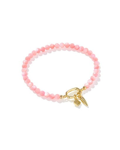 Sylvia Stretch Bracelet Gold Pink Chalcedony - Southern Belle Boutique