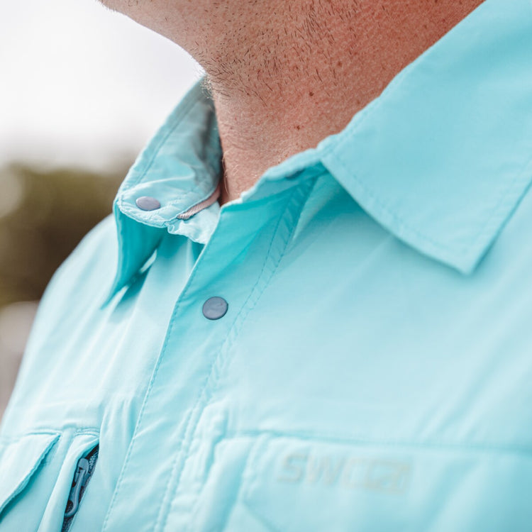Withlacoochee S/S Shirt - Biscayne Blue - Southern Belle Boutique