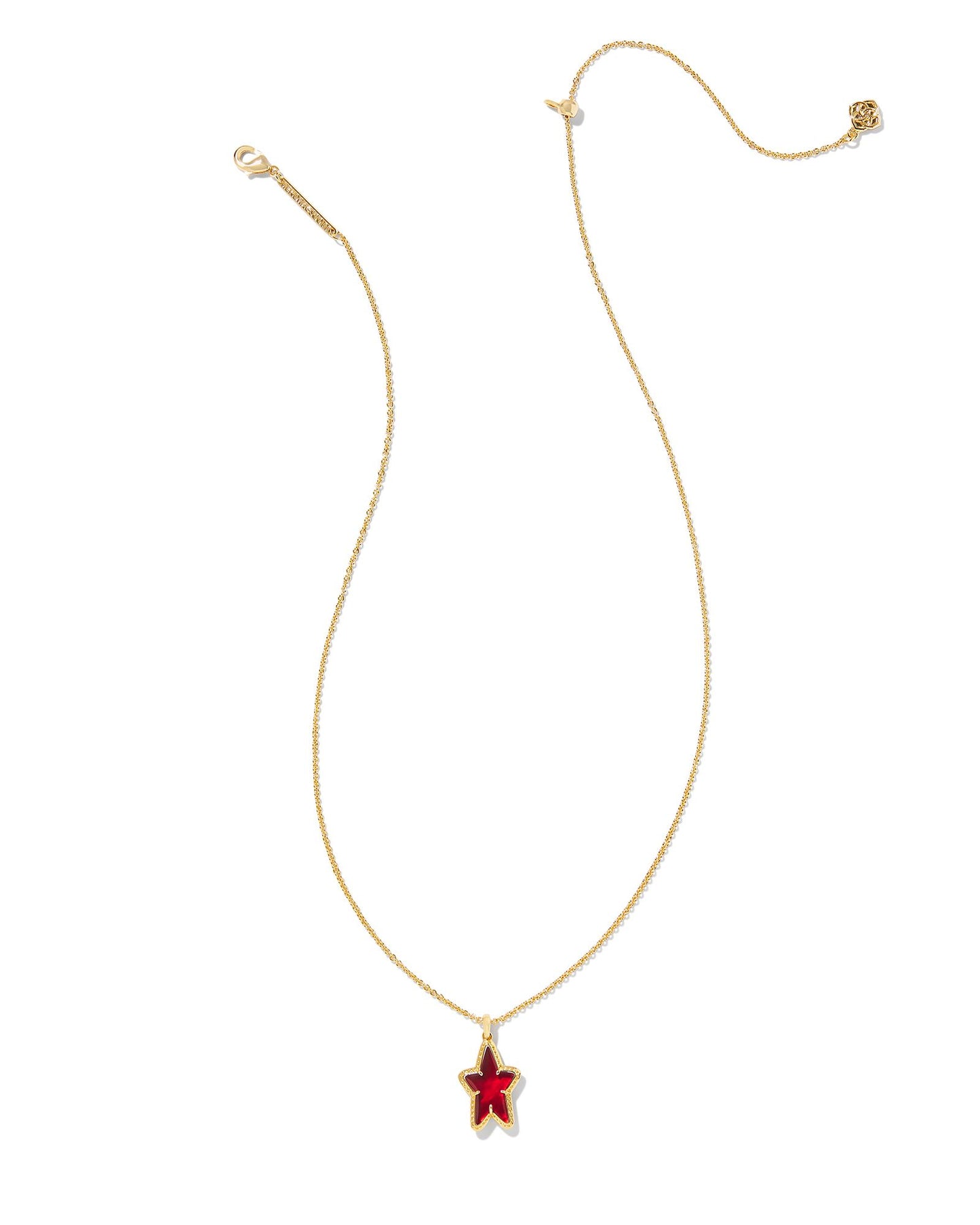 Ada Star Short Pendant Necklace - Gold Red Illusion - Southern Belle Boutique