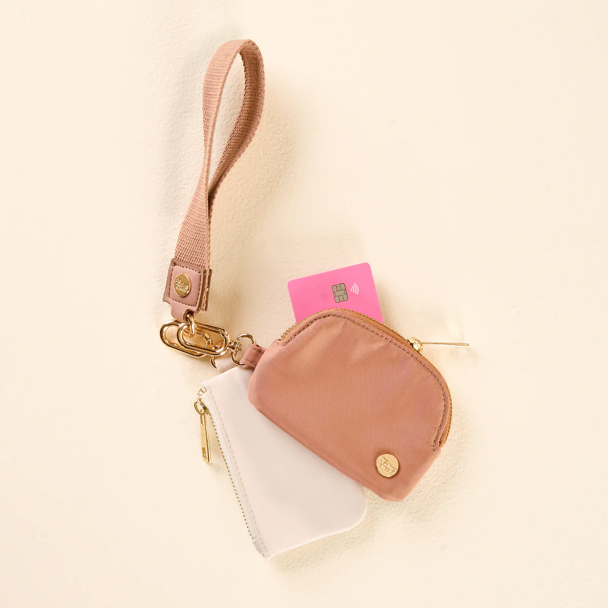 Dynamic Duo Pouch Wristlet - Beige