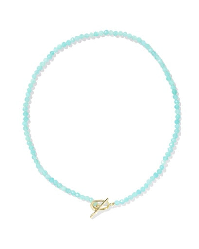 Sylvia Strand Necklace Gold Teal Amazonite - Southern Belle Boutique
