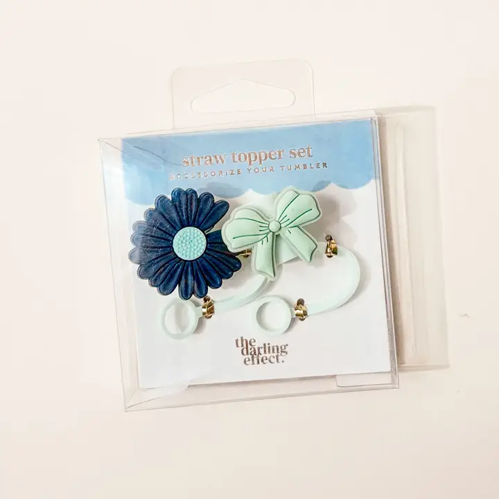 Straw Topper Set-Cool Mint - Southern Belle Boutique