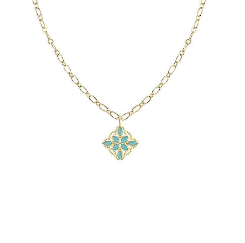 Bloom Drop Necklace in Aqua - Southern Belle Boutique