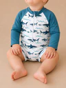 Shark Rashguard + Hat - Southern Belle Boutique