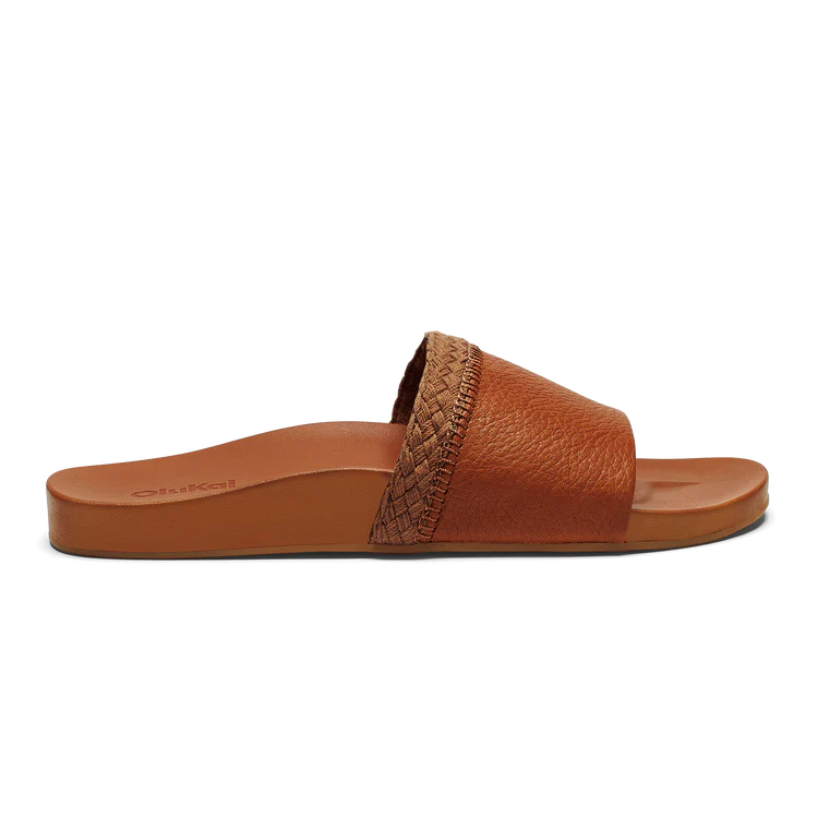 Pākea Leather Slide Sandals - Fox - Southern Belle Boutique