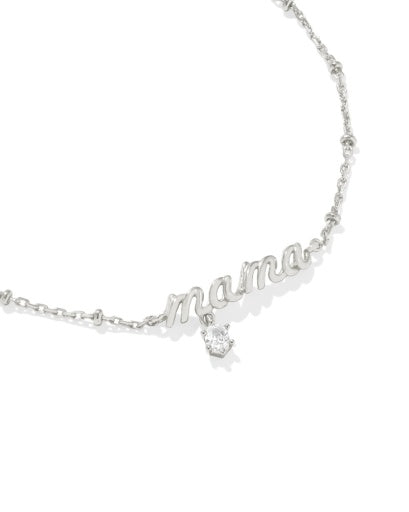 Mama Crystal Delicate Chain Bracelet Silver - Southern Belle Boutique