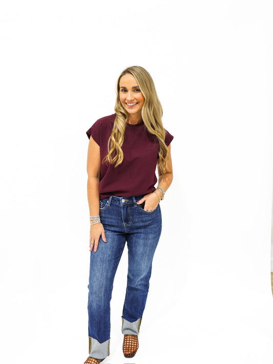 Short Sleeve Top - Raisin - Southern Belle Boutique