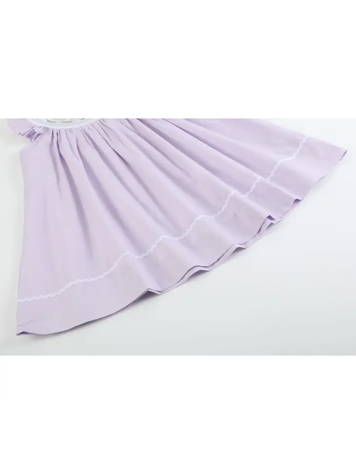 Lt Purple Bunnies Smocked Bishop Dress - Southern Belle Boutique