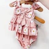 Pink Bow Floral Bubble Set