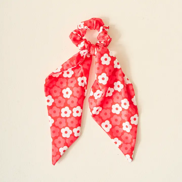 Floral Hair Scarf - Red - Southern Belle Boutique