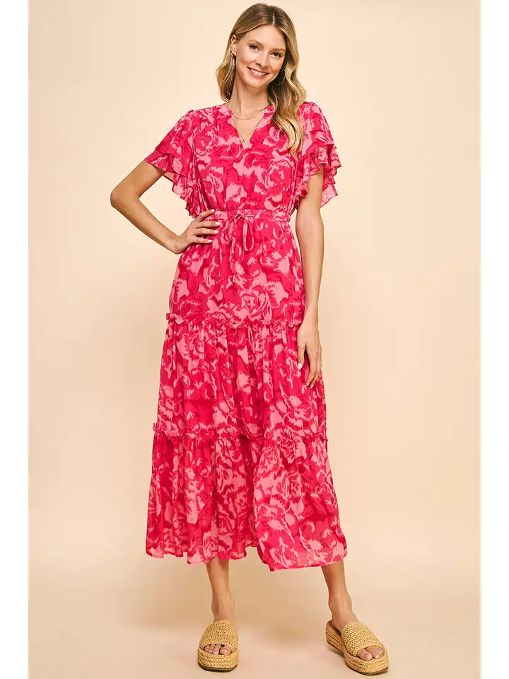 Pink Multi Tiered Maxi Dress - Southern Belle Boutique