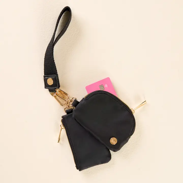 Dynamic Duo Pouch Wristlet-Black - Southern Belle Boutique