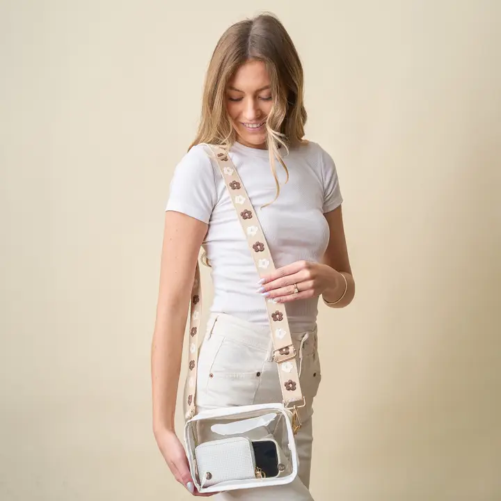 Clear Crossbody Bag - Tan - Southern Belle Boutique