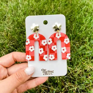 Acrylic Earrings - Red - Southern Belle Boutique