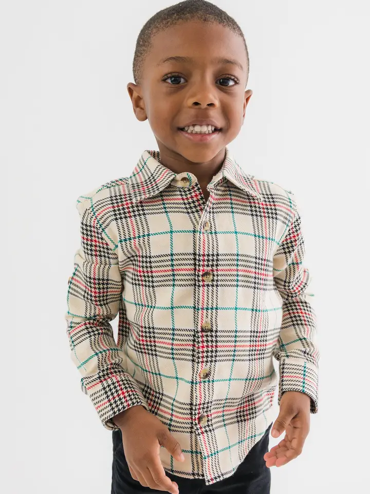 Tannen Plaid Long Sleeve Button Down Shirt - Southern Belle Boutique