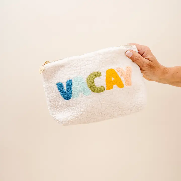 Cream Teddy Pouch - Vacay - Southern Belle Boutique