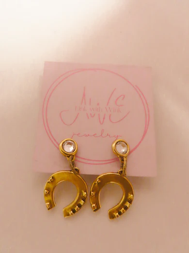 Rodeo Gold Horse Shoe Earrings - Southern Belle Boutique