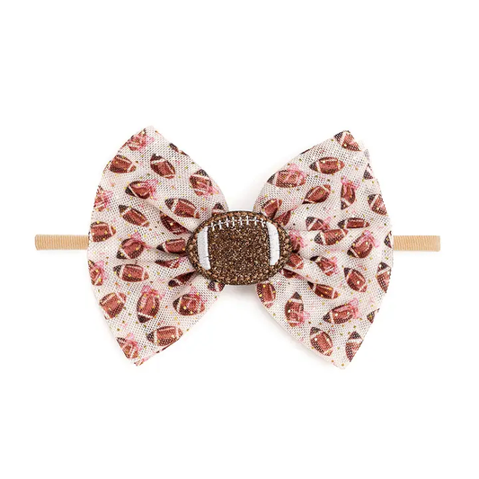Football Cutie Tulle Bow Baby Headband - Southern Belle Boutique