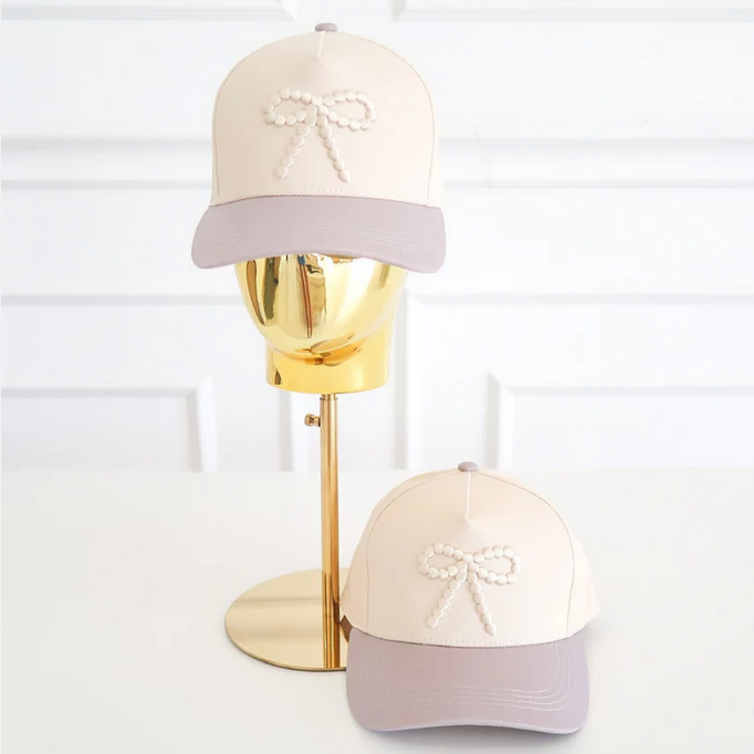 Pearl Bow Baseball Cap - Southern Belle Boutique