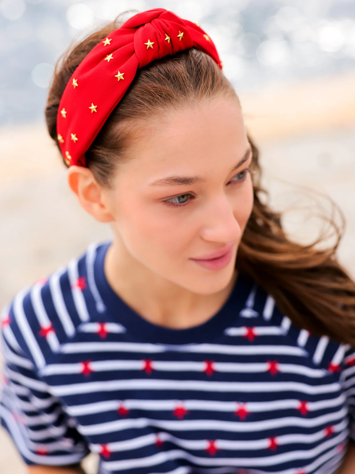 Stars Knotted Headband, Red - Southern Belle Boutique