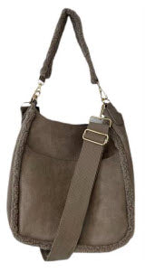 Suede Classic Messenger w/Sherpa - Southern Belle Boutique