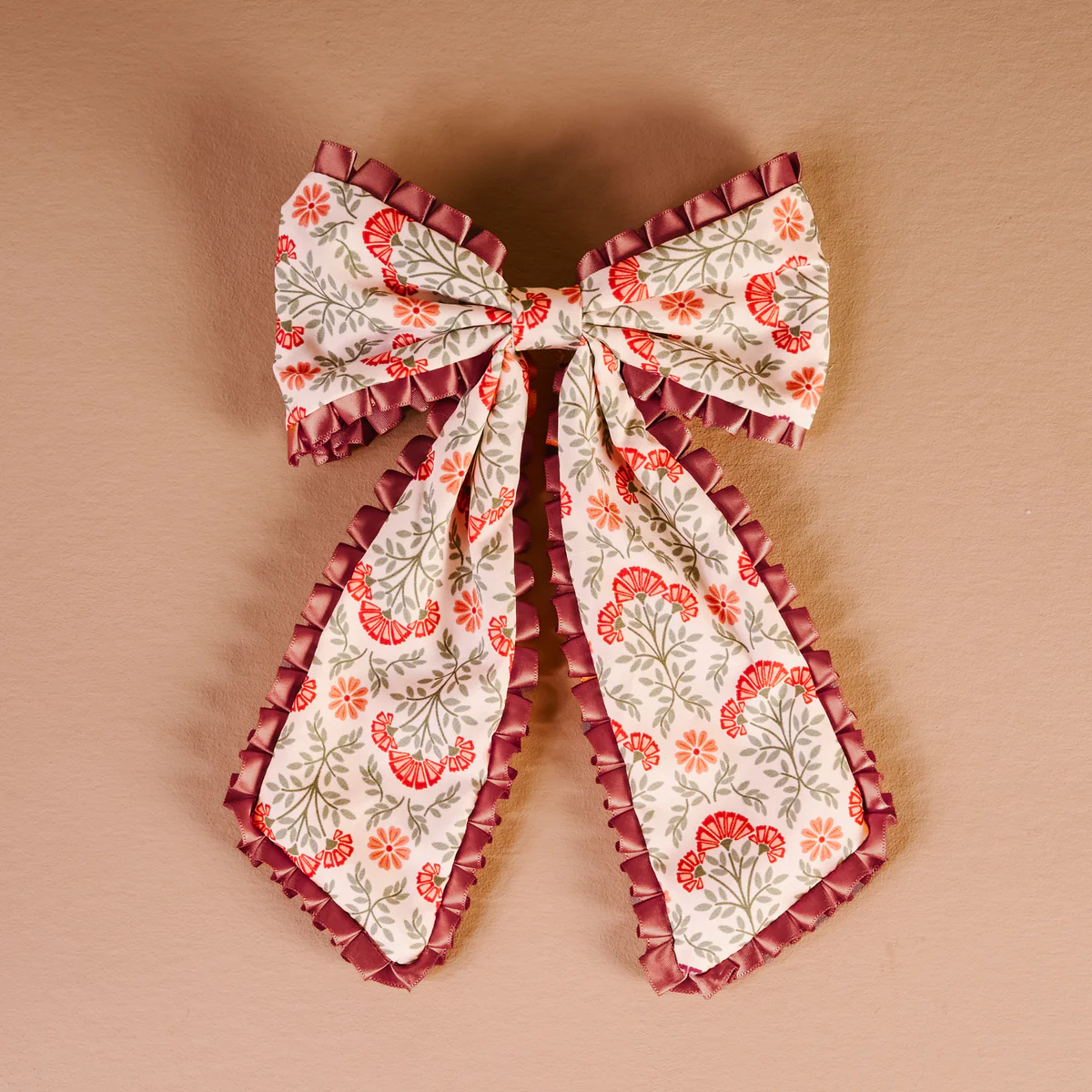 Everbloom Dusty Rose Fancy Frills Hair Bow - Southern Belle Boutique