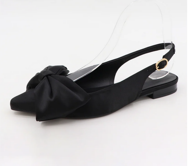 Black Bow Slingback Flat - Southern Belle Boutique