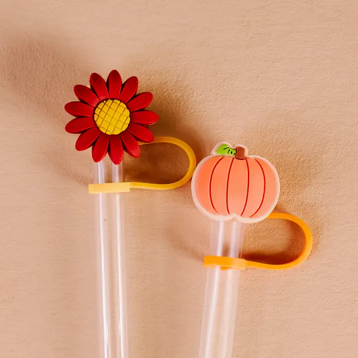 Straw Topper Set-Petals & Pumpkins - Southern Belle Boutique