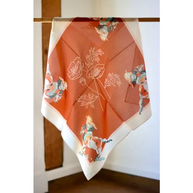 Poppy Cowgirl: Western Scarf Bandana Silk Tencel Wildrag - Southern Belle Boutique
