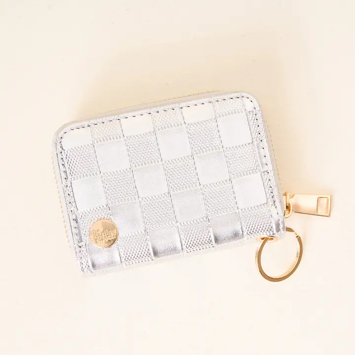 Zip Around Wallet-Metallic Silver
