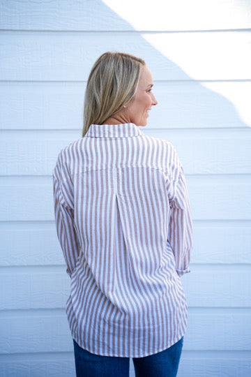 Time Will Tell Taupe Shirt