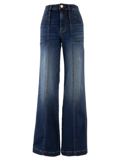 Jodi High Rise Wide Leg Front Pocket Jean - Energy Wash - Southern Belle Boutique