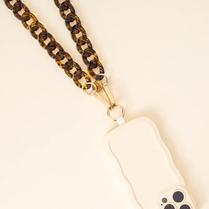 Hold the Phone Crossbody Chain-Tortoise - Southern Belle Boutique