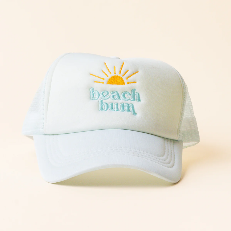 Beach Bum Trucker Hat - Lt Blue - Southern Belle Boutique