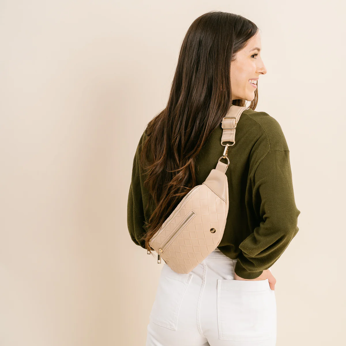 Woven Oak Trendy Luxe Belt Bag - Southern Belle Boutique