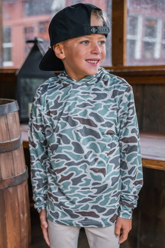 Retro Duck Camo Performance Hoodie Youth - Southern Belle Boutique