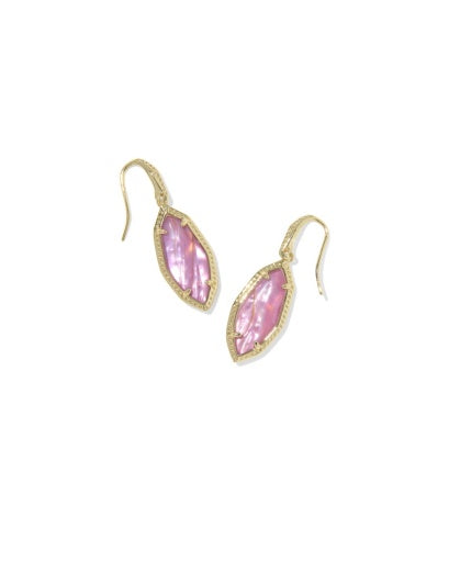 Ophelia Small Drop Earrings Gold Light Mauve Illusion - Southern Belle Boutique