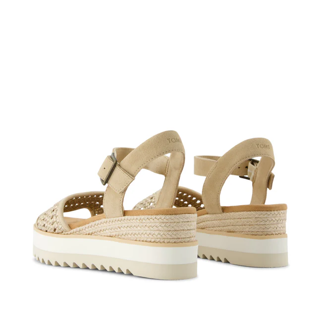 Diana Wedge Sandal - Champagne Metallic Basket Weave - Southern Belle Boutique
