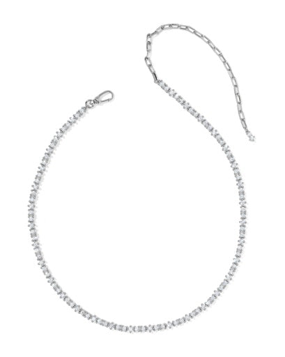 Fate Tennis Necklace - Silver White Cz - Southern Belle Boutique