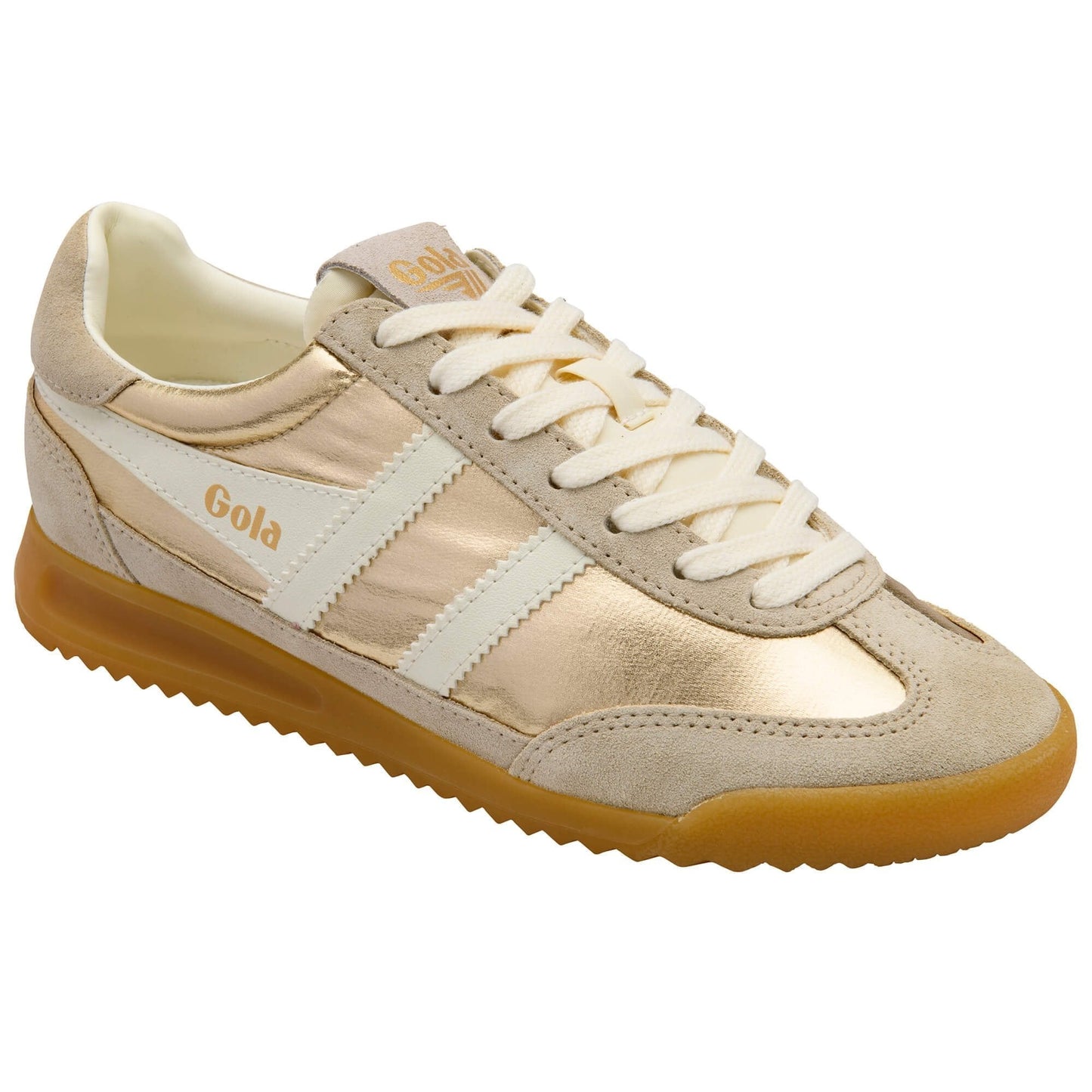 Firefly Metallic Trainer Sneakers - Gold/Off White - Southern Belle Boutique