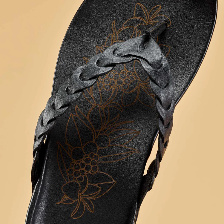 Lei Leather Sandal – Lava Rock - Southern Belle Boutique