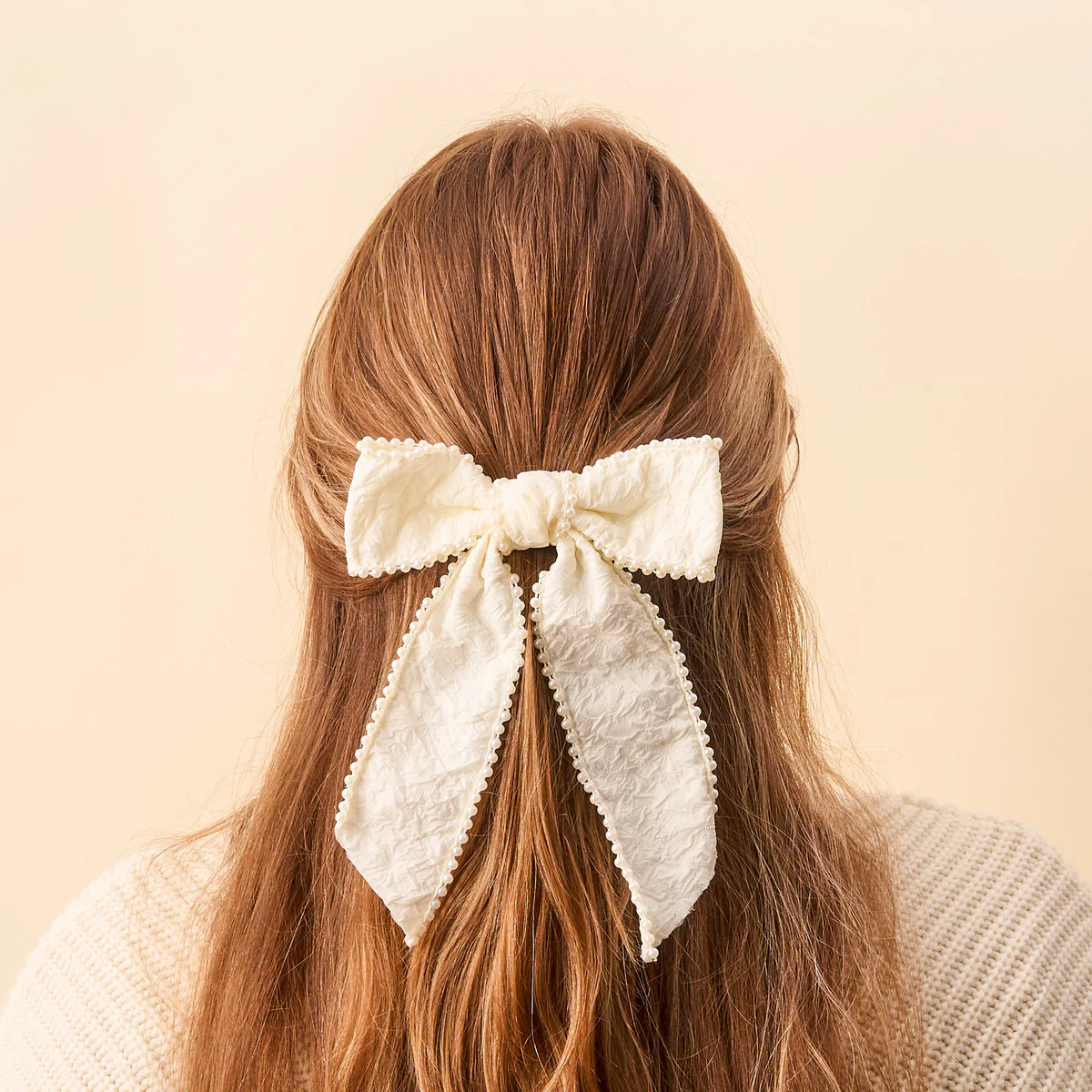 Cream Pearl Hair Bow - Southern Belle Boutique