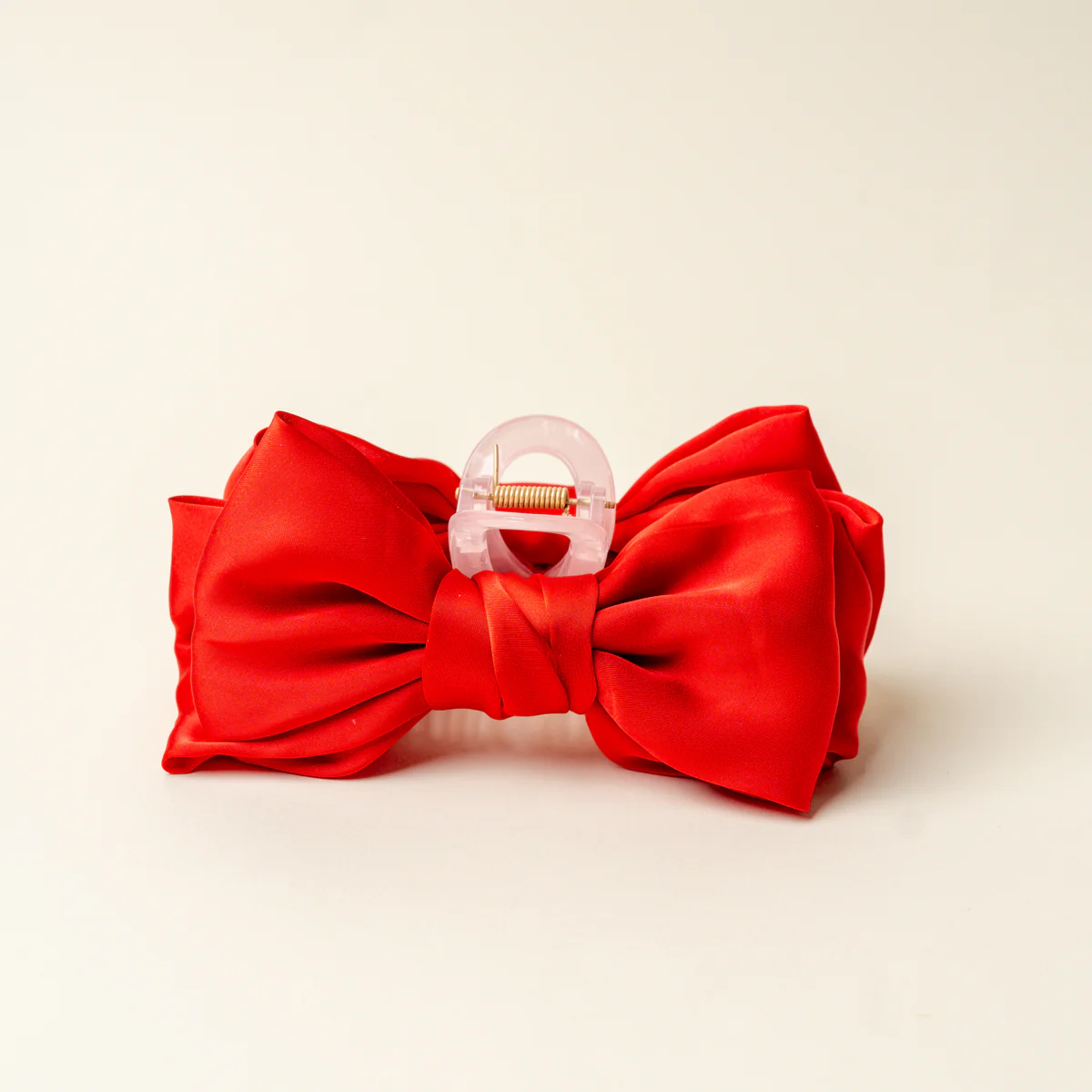 Red Satin Bow Claw Clip - Southern Belle Boutique