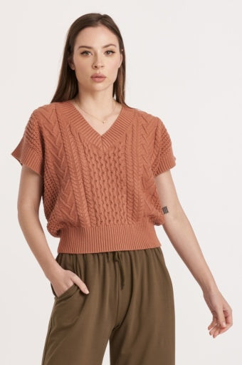 Scout VNeck Sweater - Pumpkin - Southern Belle Boutique
