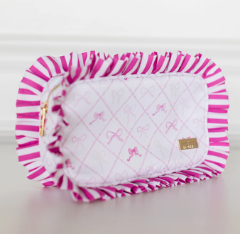 Goldie Girl Bows Ruffled Nylon Medium Pouch