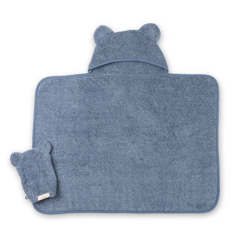 Hooded Towel + Wash Mitt Set Rain - Southern Belle Boutique