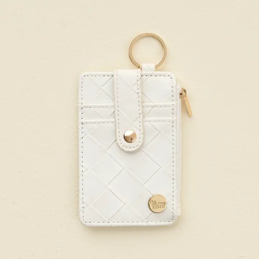 Woven Keychain Wallet-White - Southern Belle Boutique