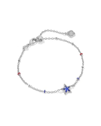 Mini Cassidy Delicate Chain Bracelet Silver Cobalt Blue Illusion - Southern Belle Boutique