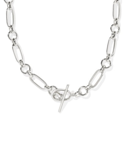 Sylvia Metal Link And Chain Necklace Silver - Southern Belle Boutique