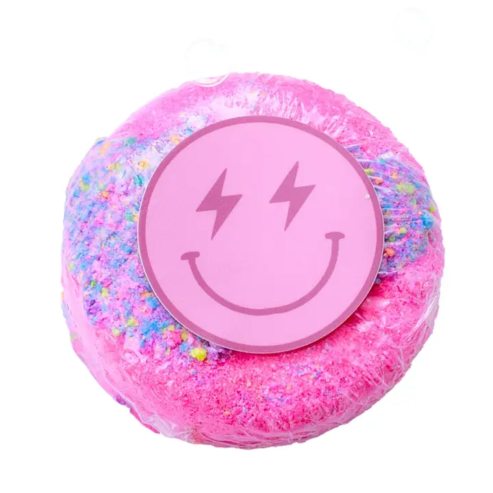 Donut Bath Bomb + Preppy Face Sticker Pack - Pink